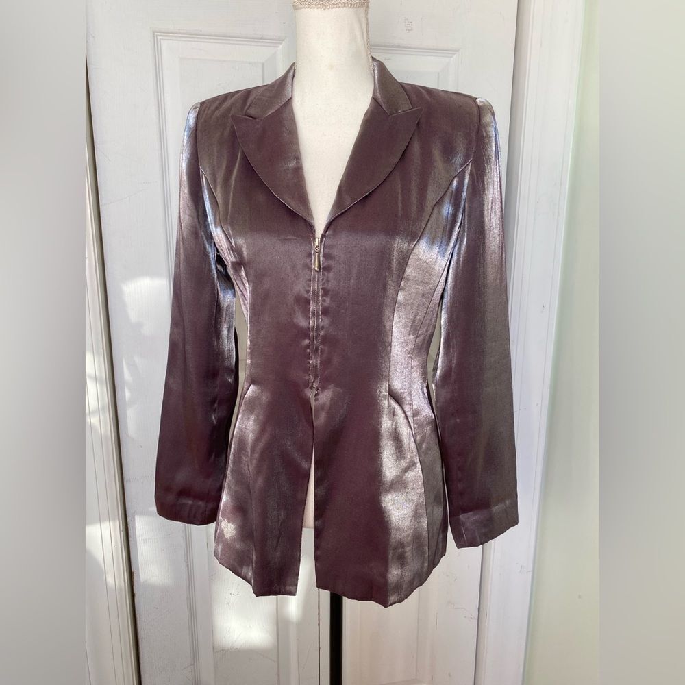 Y2K Gantos Iridescent Pop Clueless Hilary Duff Style Purple Jacket